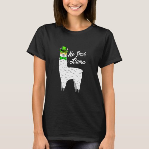 No Prob Llama Irish Leprechaun Hat St Patricks Day T_Shirt