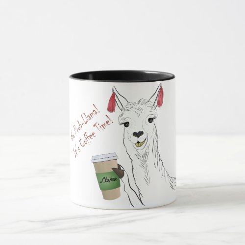 No Prob_llama Its coffee time Cute Funny Llama Mug