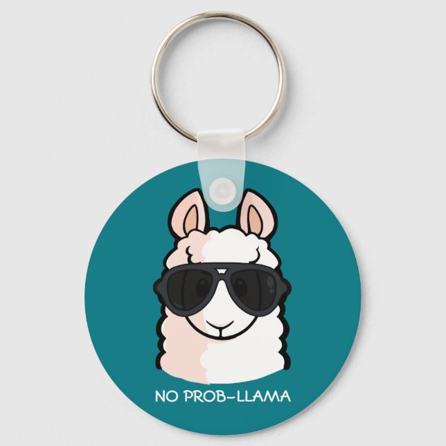 No Prob-Llama Keychain (Front)