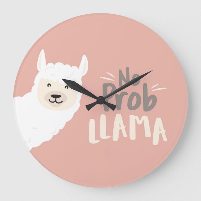 No Prob Llama Large Clock (Front)