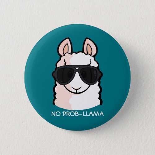 No Prob_Llama Pinback Button