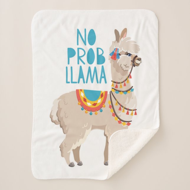 No Prob Llama Sherpa Blanket (Front)