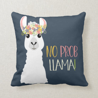 No Prob Llama Throw Pillow
