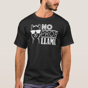 No Problem Llama Funny Farm Animal Cool Sunglasses T-Shirt
