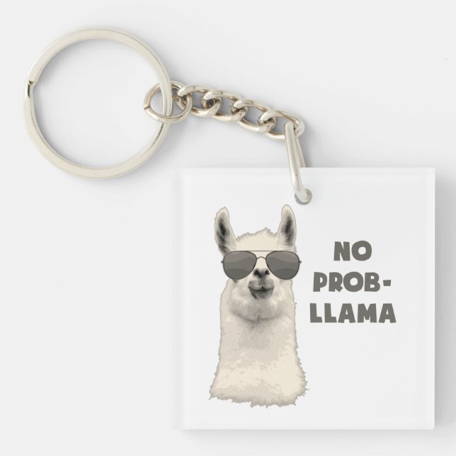 No Problem Llama Keychain (Front)