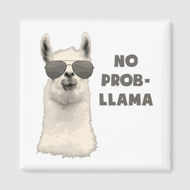 No Problem Llama Magnet