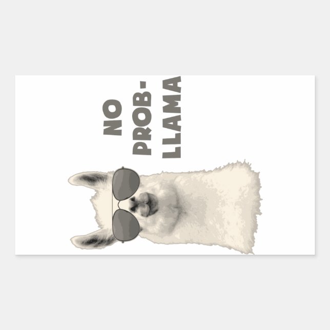 No Problem Llama Rectangular Sticker (Front)