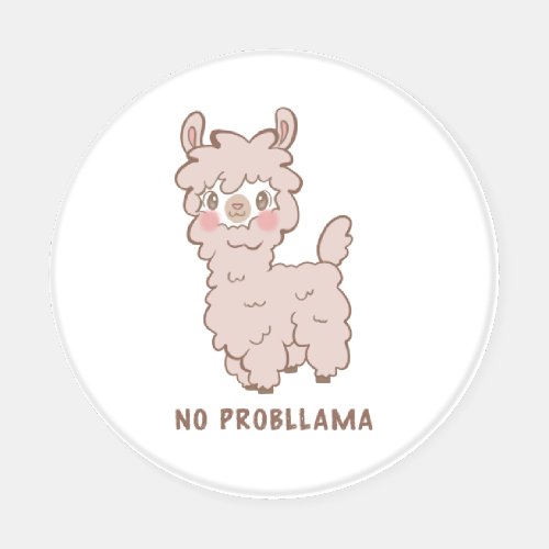No Probllama Cute Llama Coaster Set