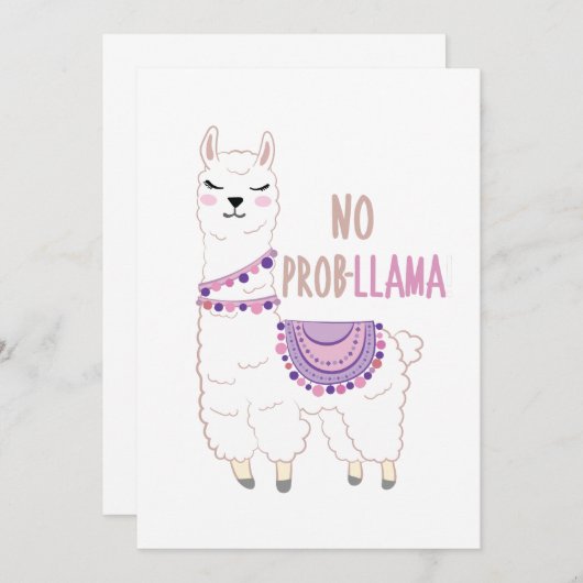 No Probllama Llama Funny (Front/Back)