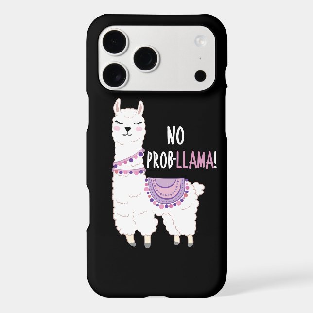 No Probllama Llama Iphone Case (Back)