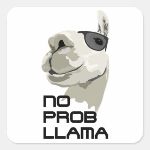 No ProbLlama Square Sticker