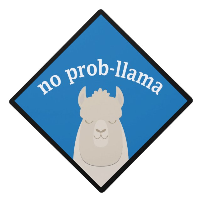 No Prop-Llama Funny Graduation Cap Topper (Front)