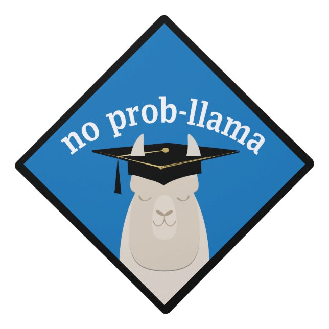No Prop-Llama Grad CapFunny Graduation Cap Topper (Front)