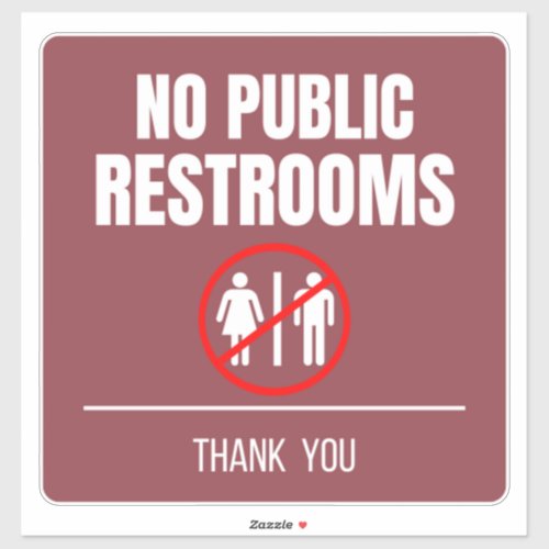 No Public Restroom Storefront Decal