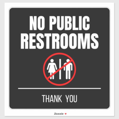 No Public Restroom Storefront Decal