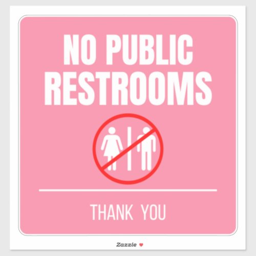 No Public Restroom Storefront Decal