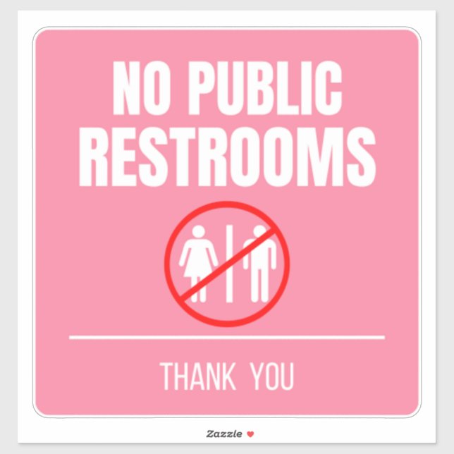 No Public Restroom Storefront Decal (Sheet)