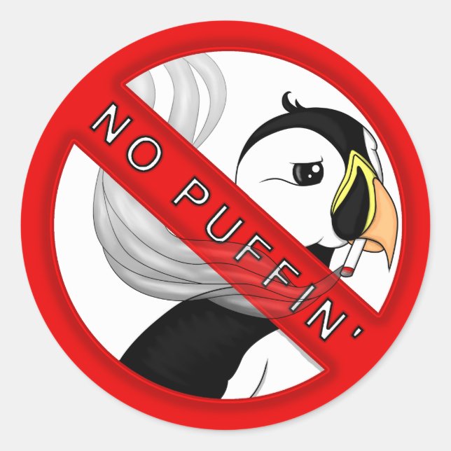 No Puffin Classic Round Sticker (Front)