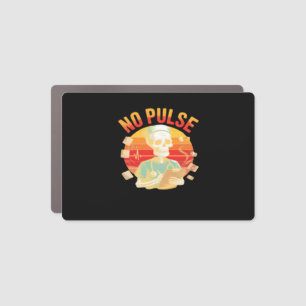 No Pulse Skeleton Nurse Funny Medical Halloween Pa Car Magnet