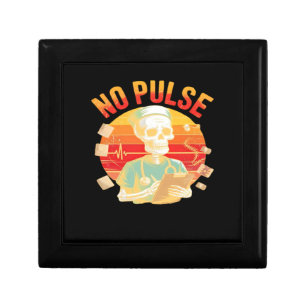 No Pulse Skeleton Nurse Funny Medical Halloween Pa Gift Box