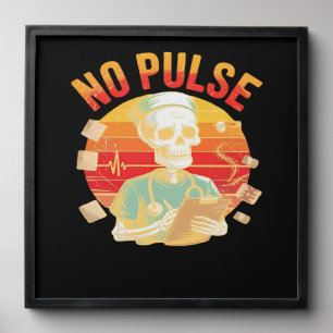 No Pulse Skeleton Nurse Funny Medical Halloween Pa Peel And Stick Photo Tile