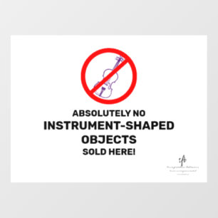 No Purple Violins Local Music Store Wall Decal