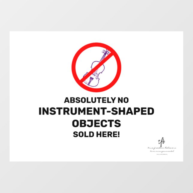 No Purple Violins Local Music Store Wall Decal (Front)