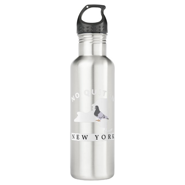 No quit in New York Stainless Steel Water Bottle (Front)