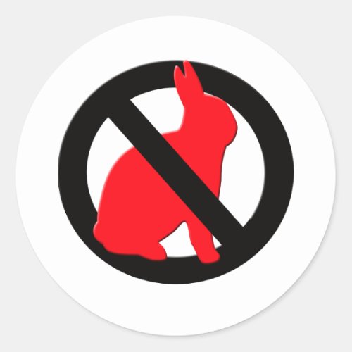 No Rabbits Allowed Classic Round Sticker