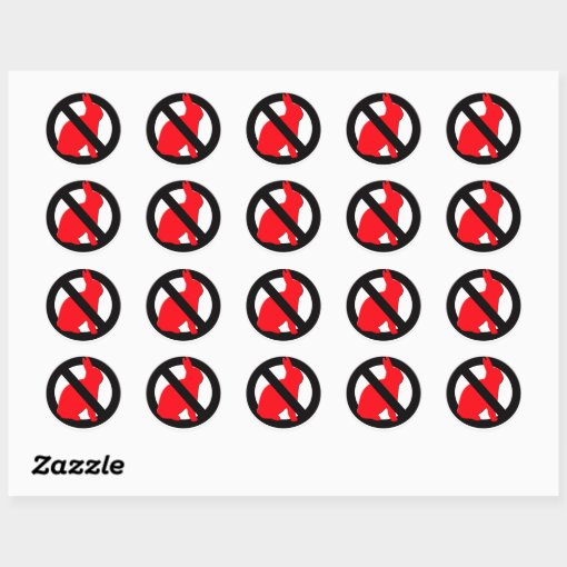 No Rabbits Allowed Classic Round Sticker | Zazzle