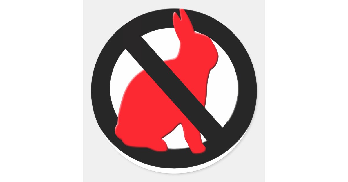 No Rabbits Allowed Classic Round Sticker Zazzle