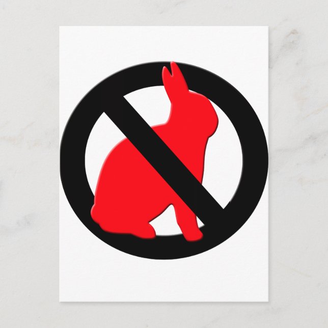 No Rabbits Allowed Postcard (Front)