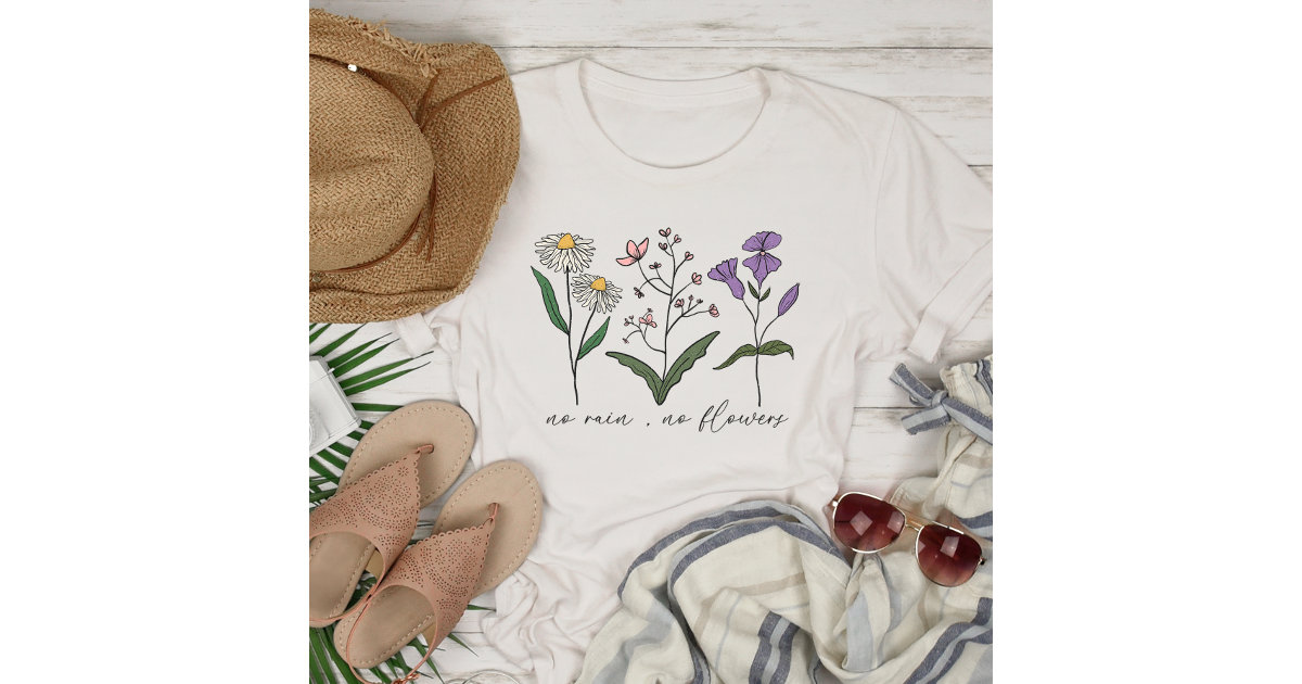 Abstract Botanical Art Spring Plant T-Shirt, Zazzle