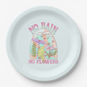 No Rain, No Flowers   Inspiring Floral & Mushroom Paper Plates