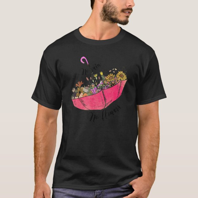 No Rain No Flowers Retro Wildflowers Mental Health T-Shirt (Front)