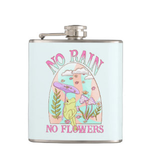No Rain, No Flowers – Vibrant Floral & Mushroom Flask