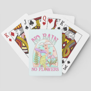 No Rain, No Flowers – Vibrant Floral & Mushroom Poker Cards