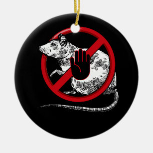 No Rat Sign Stop Snitching Pest Control Cool Novel Ceramic Ornament