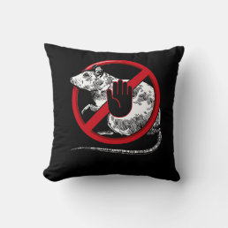 No Rat Sign Stop Snitching Pest Control Cool Novel Throw Pillow