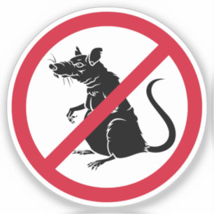 No Rats Forbidden Sign Sticker