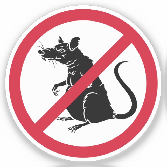 No Rats Forbidden Sign Sticker (Front)