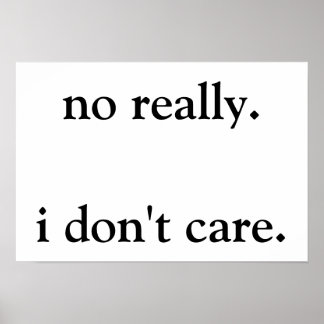 no really. i don't care. poster
