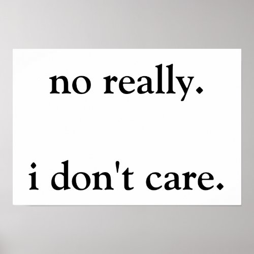 no really i dont care poster