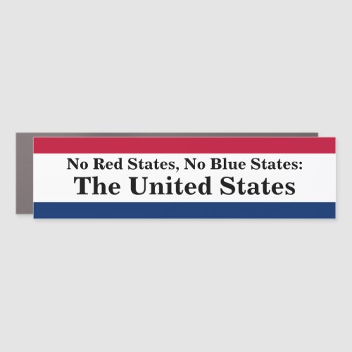 No Red States No Blue States The United States Car Magnet