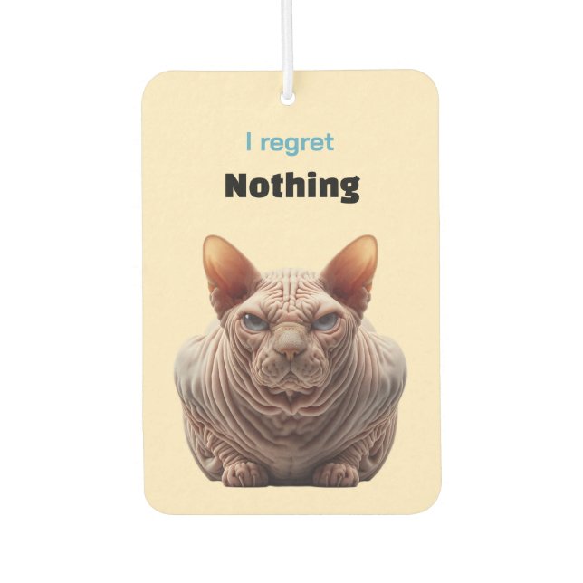 No regret Sphynx Cat Air Freshener (Front)