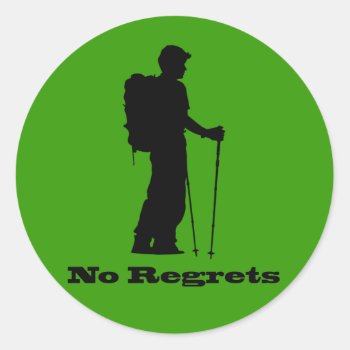 No Regrets Classic Round Sticker by Lasting__Impressions at Zazzle