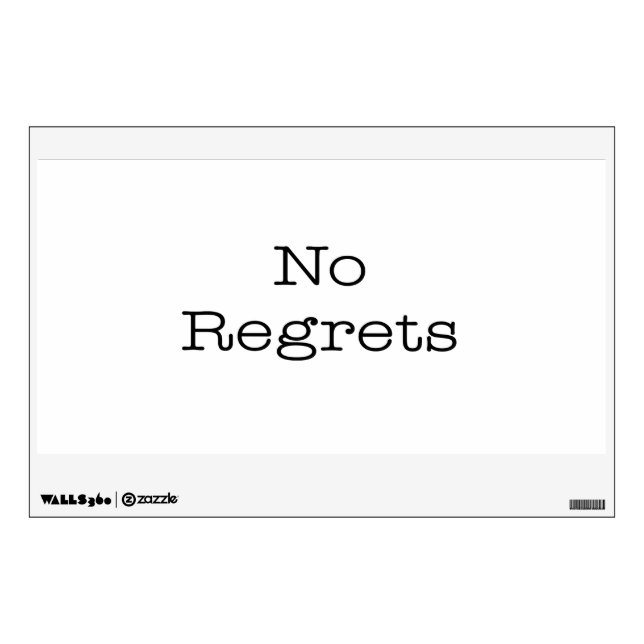 No Regrets Quotes Inspirational Motivation Quote Wall Sticker (Front)