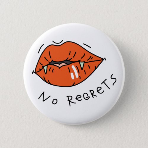 No Regrets Red Lips Anti_Valentine Button