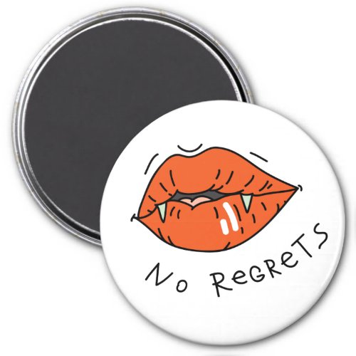 No Regrets Red Lips Anti_Valentine Magnet