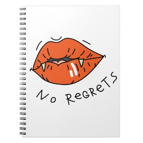 No Regrets Red Lips Anti_Valentine Notebook